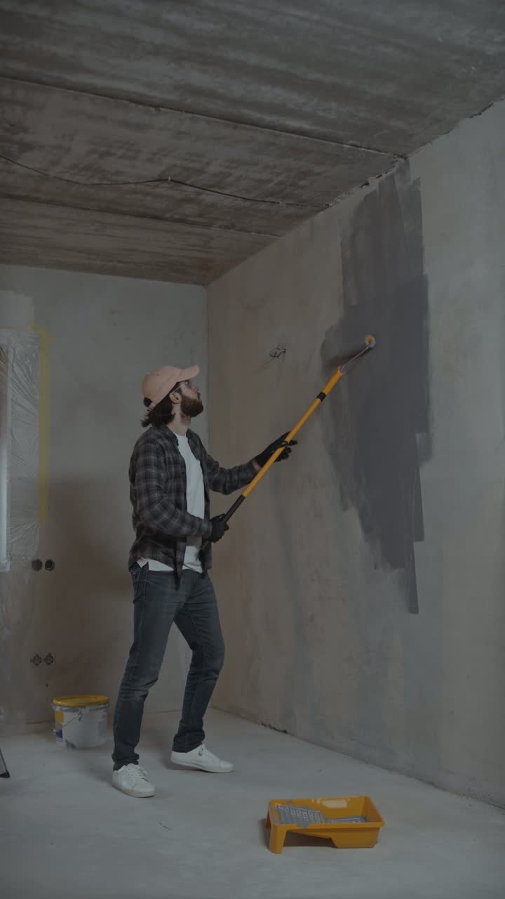 Applying primer to a wall